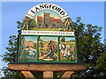 Village sign detail, Langford, Beds