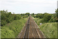 Salisbury-Andover railway lines seen from bridge over A338 near Ford village