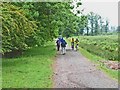 Cyclists and ramblers near Forest Lodge