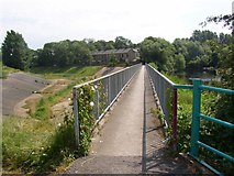 SE2320 : Footbridge over the flood channel, Dewsbury by Humphrey Bolton