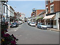 Shopping area just off the seafront, Sidmouth.