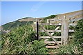 SX3454 : Cobland Hill and a Gate by Tony Atkin
