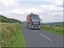 NY5495 : Timber lorry at Riccarton, Liddesdale by Oliver Dixon