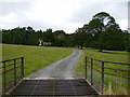 Cattle grid & drive to large house