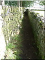 Footpath between 2 drystone walls, near Haworth