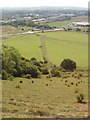 Track below Battlesbury Hill, view to Warminster