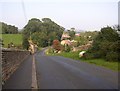 Steep hill at NE end of the village street, Hutton Buscel