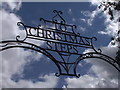 The art metal sign at the top of the Christmas Steps in Bristol