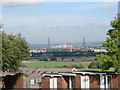 Xscape, Freeport, Glasshoughton, seen from Park Hill Pontefract, over the racecourse.