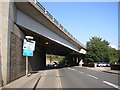 The bridge carrying the bypass road over Park Road, Elland