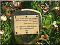 Memorial plaque on village green