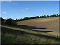 Farmland in a valley below Wickfield