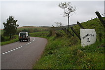 NJ2936 : Milestone to the south of Meikle Conval on the B9009. by Des Colhoun