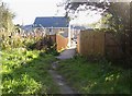 Footpath into new housing estate, Birkhouse, Clifton