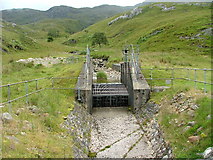 NG9603 : Weir on the Allt a' Bhodaich by Dave Fergusson