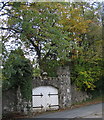 The main gate to the gardens of Bryn Bras Castle