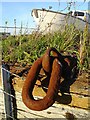 TQ9564 : Old chain at Swale Marina by Penny Mayes