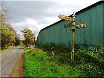 NZ1228 : Signpost, Junction of Daniel Lane with Crane Row Lane by Mick Garratt