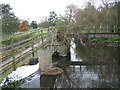 Footbridges and weir on the Yeo