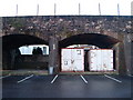 Containers under railway arches, Exeter St Thomas
