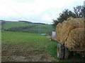 Hay bales and pylons