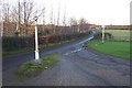 Lamp posts by the entrance to The Masons Arms at Hopperton