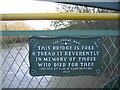 SJ6902 : Plaque on Coalport Memorial Bridge by David Stowell