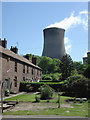 Cottage row and cooling tower