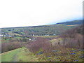 Looking across the valley of Afon Fachwen from the reclaimed tips of Allt Ddu Quarry