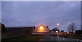 Ysgol Brynrefail at dusk