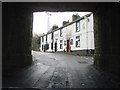 The Samson Pub, Gilsland, viewed through the railway bridge.