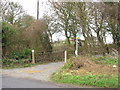 Farm entrance and Footpath opposite E end Mill Lane