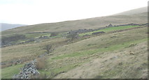 SH5560 : View south across the improved land towards the barrack blocks and the upper Ffridd Incline drum house by Eric Jones