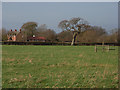 Fields and cottage near Cross Bargain Farm