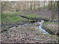 Wooden dam in Lower Fell Greave, Bradley, Huddersfield