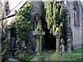 SD3101 : Gravestones, Little Crosby Church by Tom Pennington