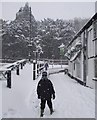 The Robin Hood  and snowy footpath