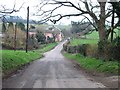 The road heading SE from West Langdon