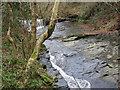 Weir on Cwm Du river in Ynysmeudwy-Cilmaengwyn