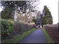 Footpath and lych gate to the Church of the Holy Rood, Shillinstone