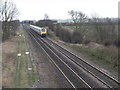 Railway track with approaching express