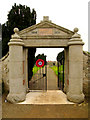 First World War memorial in the form of a gate into Fetterangus kirkyard