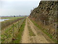 Track next to alkali waste heap