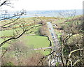 The A499 from the green lane