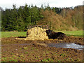 NX9884 : Cattle Feeding Area by Iain Thompson
