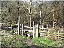 SU8423 : Stile and footpath sign, Hammer Lane, Chithurst by Maigheach-gheal