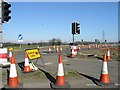 TR2446 : Road works on the A2 at Lydden Hill junction by Nick Smith