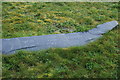 Title of sculptures beside old railway at Y Felinheli