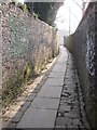 Public Footpath towards Gaol Lane from the churchyard, Shepton Mallet