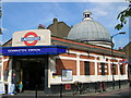 Kennington Underground Station looking down Braganza Street, London SE17